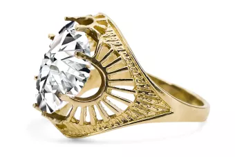 Zircon Or jaune 14 carats Anneau Vintage vrc003y